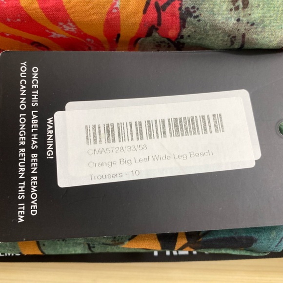 ❤️❤️NWT PrettyLittleThing Wide Leg Multicolor Palm Leaf Tropical Swim Coverup - Picture 11 of 11